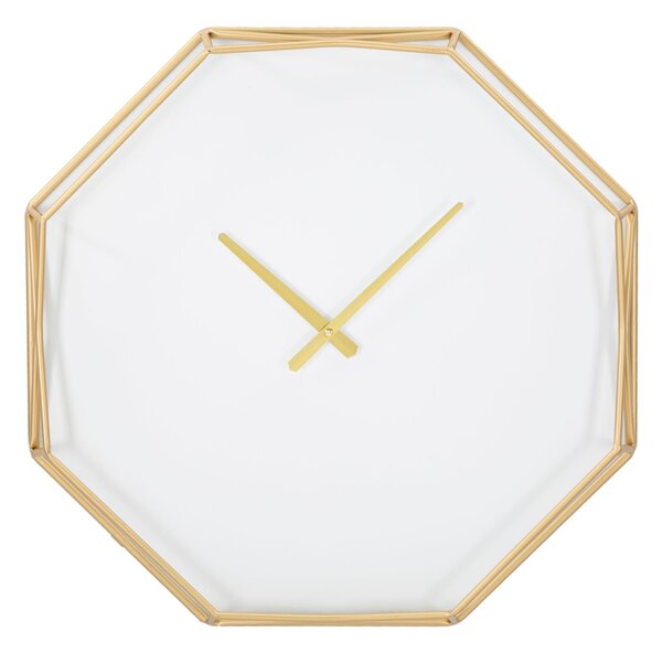 Orologio da Muro Oroy Octagonal 56x6,5x56 cm in Ferro e Plastica Oro
