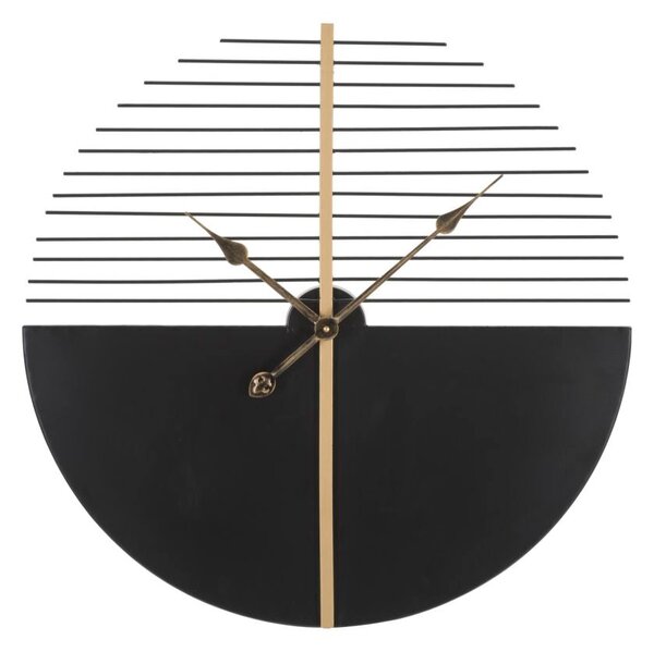 Orologio Glam Stick Ø60x4,5 cm in Ferro Nero e Oro