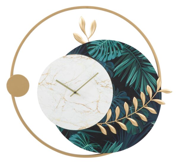 Orologio da Muro Roundy Green 60x4,5x65 cm in Ferro e MDF Multicolor