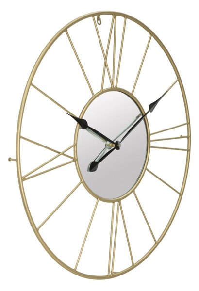 Orologio/Specchio Glam Stick Ø80x6 cm in Ferro Oro e Nero