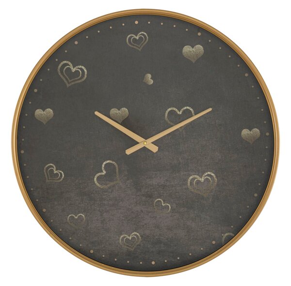 Orologio da Muro Hearts Ø60x6 cm in Ferro MDF e Vetro Multicolor