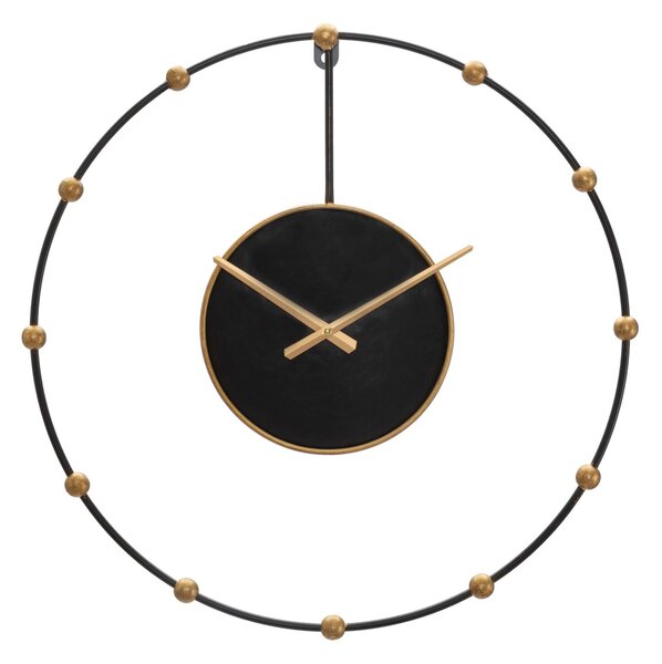 Orologio da Muro Pearl Ø61x4,5 cm in Ferro Nero