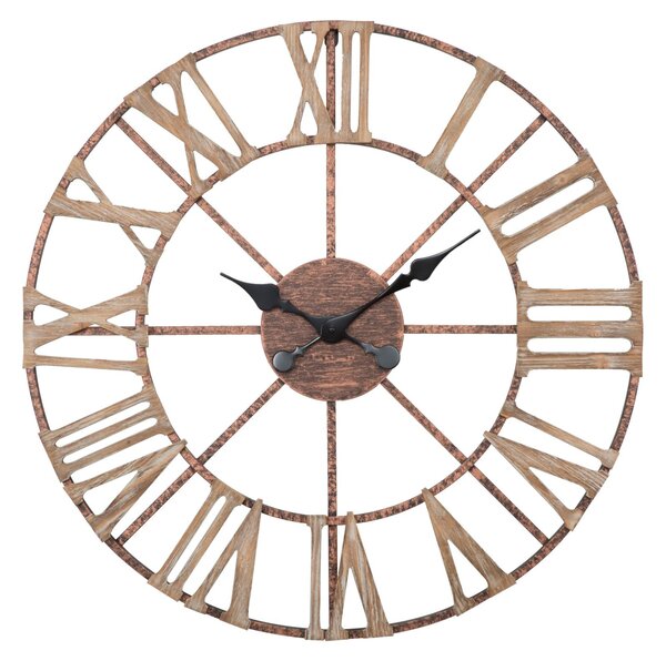 Orologio da Muro Plus Ø71,5x4 cm in Ferro e MDF Marrone