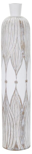 Vaso Atene 15,5x74x15,5 cm in Poliresina Bianco