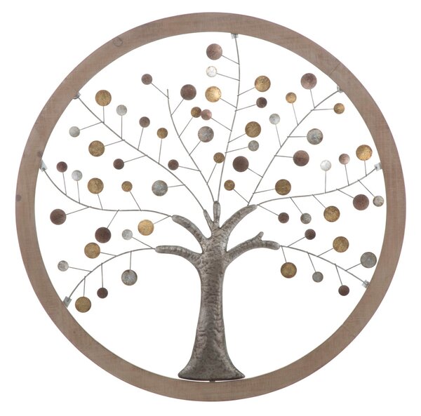 Pannello da Muro Albero della Vita Mirror New Ø80x2 cm in Ferro e MDF
