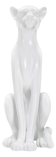 Statua Leopardo 27x74x38 cm in Poliresina Bianco
