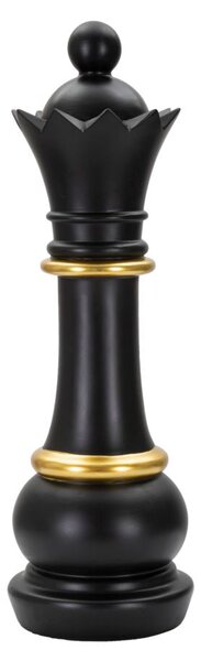 Regina da Scacchi 15x50x15 cm in Poliresina Nero/Oro