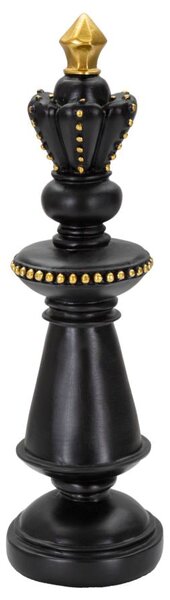 Re da Scacchi 11x32,5x11 cm in Poliresina Nero/Oro