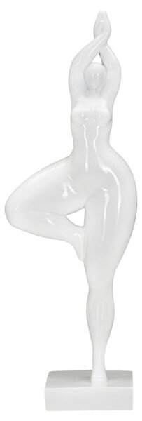 Statua Donnina Yoga 16x45,8x9 cm in Poliresina Bianco