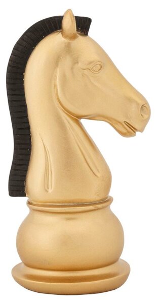 Statua Cavallo Oro e Nero 10,5x8,5x19 cm in Poliresina