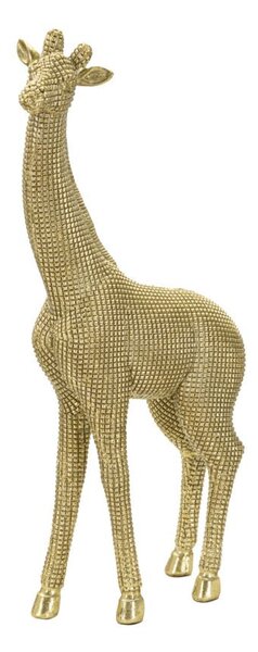 Statua Giraffa 19,8x8x40 cm in Poliresina Oro