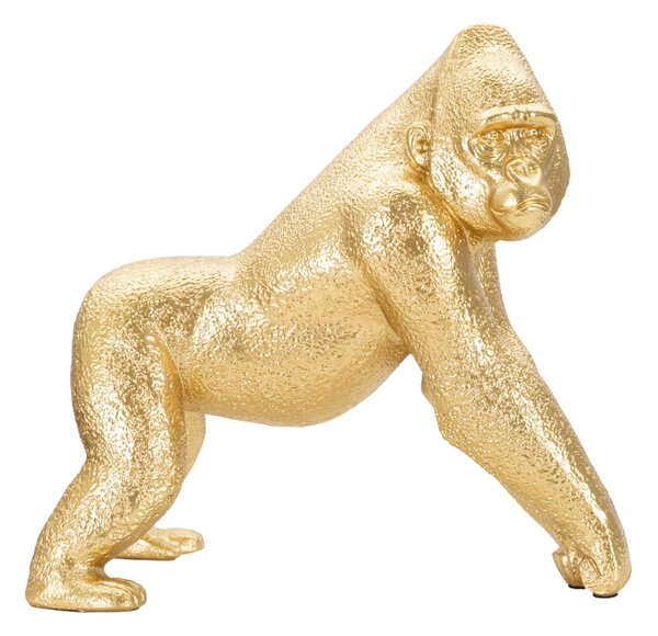 Statua Gorilla 24,3x13,9x22,8 cm in Poliresina Oro