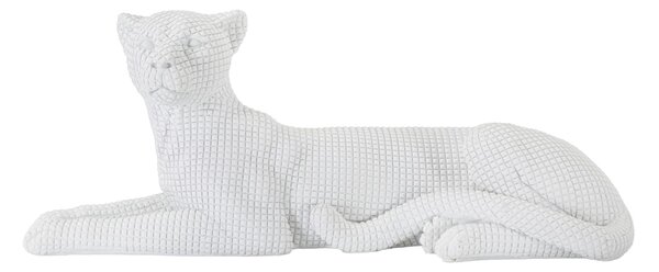 Statua Leopardo Sdraiato Bianco 38x12,5x15,3 cm in Poliresina