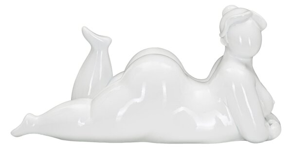 Statua Donnina Yoga Relax 32x16x16 cm in Poliresina Bianco