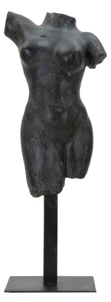 Scultura Museum Woman 19x17x50 cm in Poliresina e Ferro Nero