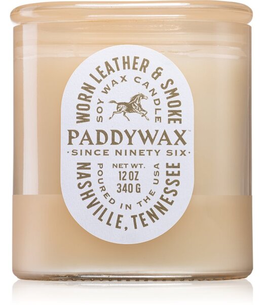 Paddywax Vista Worn Leather & Smoke candela profumata 340 g
