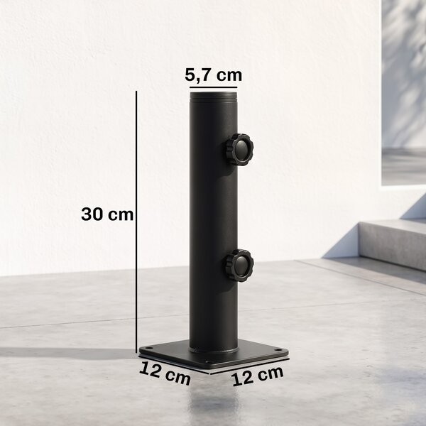 Outsunny Supporto per Ombrellone da Terrazza, Base per Ombrellone per Patio, Pontile, Giardino e Cortile, Nero | Aosom Italy