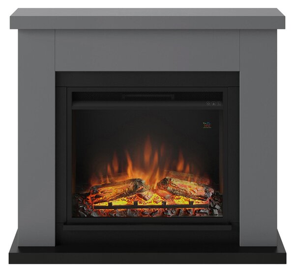 TAGU Frode grigio Camino elettrico con LED Powerflame da 23 pollici, 1500 W