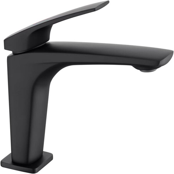 Rubinetto per lavabo nero - Miscelatore monocomando per bagno - Controllo del flusso dell'acqua - Corpo in ottone - Attacco G1/2 - Colore nero