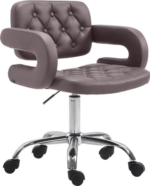 Sedia da ufficio - Sedia da ufficio - Comfort regolabile in altezza con rivestimento in Pelle finta | Colore: Marrone