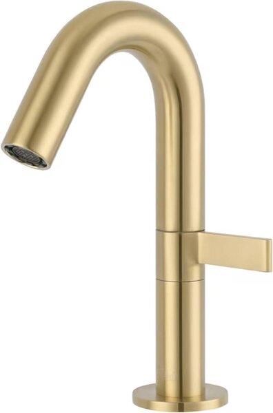 Rubinetto per lavabo con leva - Piccolo rubinetto per lavabo - Ideale per spazi ridotti - Finitura in ottone spazzolato - Unica leva - Ottone