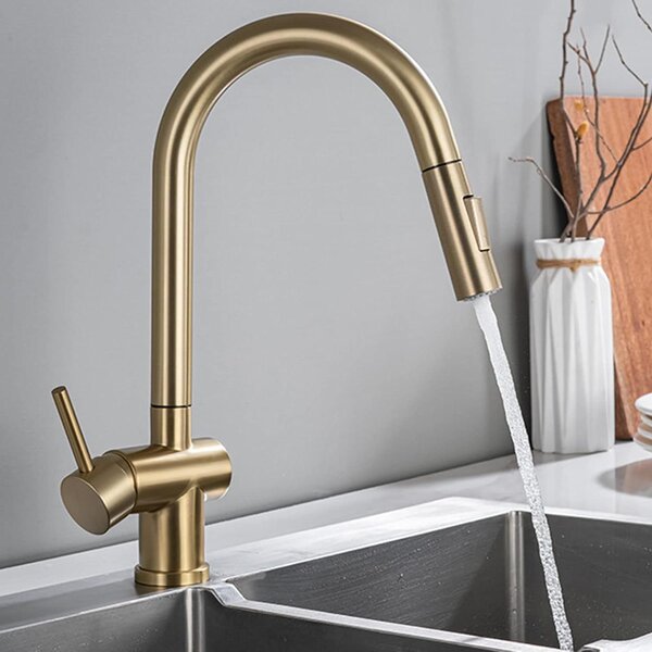 Miscelatore da cucina estraibile - Rubinetto da cucina con beccuccio a spruzzo - Pulizia efficiente - Rotazione a 360 gradi - Installazione da 3,2 a 4,0 cm - Argento