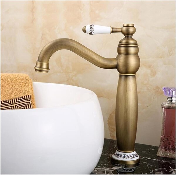 Rubinetto per lavabo - Rubinetto per bagno - Miscelatore - Funzionamento igienico - Design classico e slanciato - Cromo, nero