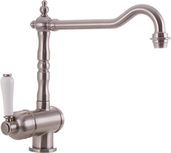 Rubinetto da cucina - Miscelatore da cucina - Accessorio per cucina - Design nostalgico - Monocomando - Nichel spazzolato