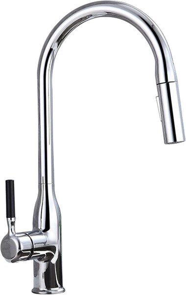 Rubinetto da cucina con doccetta - Miscelatore per cucina e lavello - Ideale per lavare velocemente - Doccetta estraibile - Rotazione a 360° - Finitura cromata