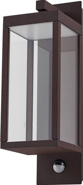 Lucande LED lampada da parete per esterni Ferdinand, ruggine, sensore, IP54