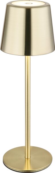 Lampada da tavolo a LED, oro, metallo, batteria ricaricabile, touch dimmer, H 28 cm