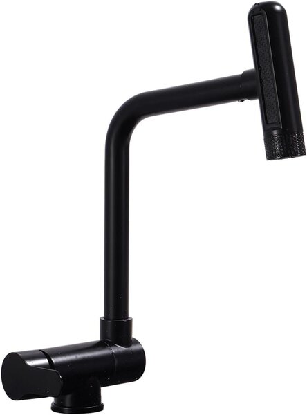 Rubinetto da cucina estraibile - Rubinetto per finestra - Installazione sotto la finestra - Girevole a 180 gradi - Foro di montaggio da 35-38 mm - Nero