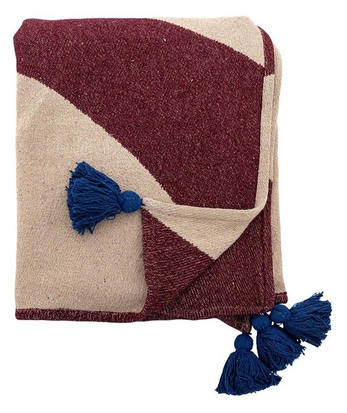 Coperta rossa/beige in cotone riciclato 130x160 cm Cimmi – Bloomingville