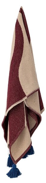 Coperta rossa/beige in cotone riciclato 130x160 cm Cimmi – Bloomingville
