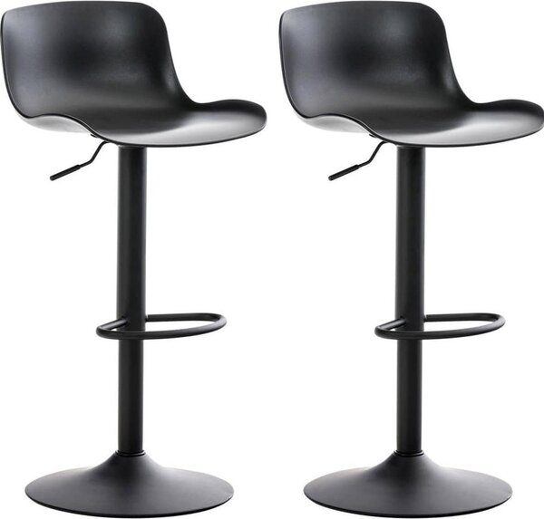Set di 2 sgabelli da bar regolabili - sgabelli da banco - seduta comoda, pavimento - posizione sicura | colore: nero