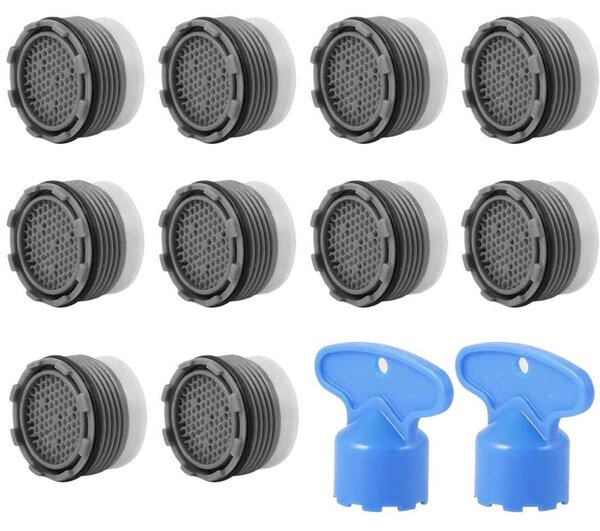 10 pezzi di aeratore per rubinetto, adatti per il bagno, con filettatura M18.5, filtro in plastica per rubinetti da cucina