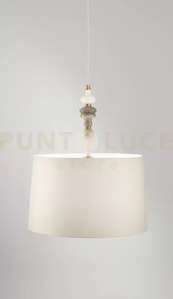 Abaco sospensione in metallo ottone brunito multicolor + paralume a