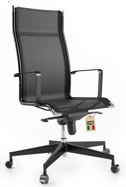 Sedia da ufficio ergonomica - Poltrona confortevole - Sedia da ufficio in mesh traspirante con base girevole