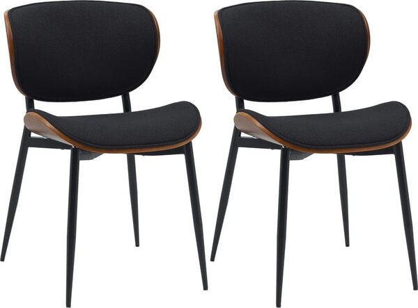 Set di 2 sedie per visitatori - Sedie da salotto - Similcuoio di facile manutenzione | Colore: noce/nero | Materiale: polvere