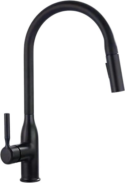 Rubinetto da cucina estraibile - Rubinetto per lavello - Facilita i lavori in cucina - 2 getti - Rotazione a 360° - Nero