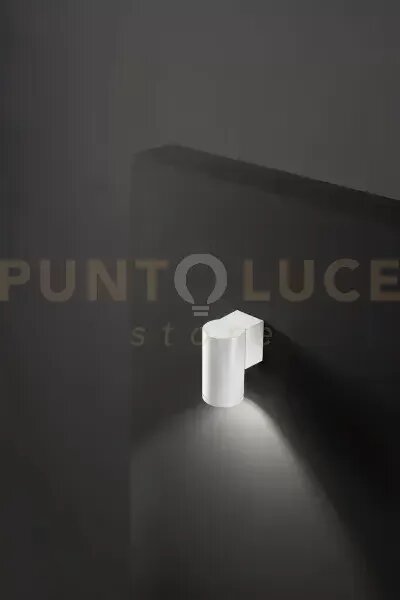 Applique alluminio colore bianco opaco quarondo 1 luce attacco gu10