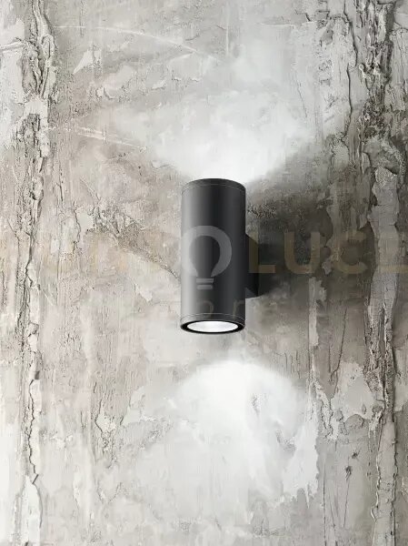 Applique alluminio colore antracite opaco quarondo 2 luci attacco g