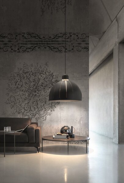 Sospensione Cupole Led 8000 K Diam 80 In Metallo Nero Groffato
