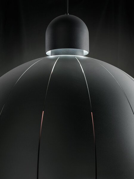 Sospensione Cupole Led 8000 K Diam 80 In Metallo Nero Groffato