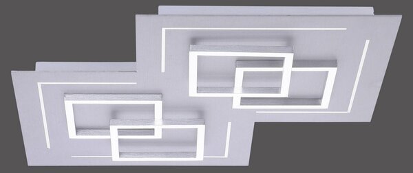 Plafoniera LED Q-Linea in alluminio spazzolato
