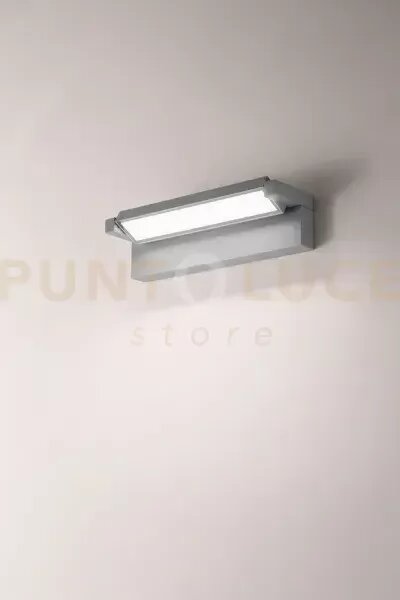 Applique in alluminio grigio cemento display doppia emissione led 3