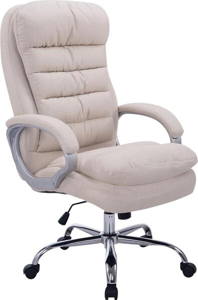 Sedia ergonomica da ufficio XXL - Sedia da ufficio - Tessuto di facile manutenzione UpleCholsthery | Colore: crema