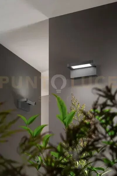 Applique in alluminio antracite opaco display led 20w cct 3000k 400