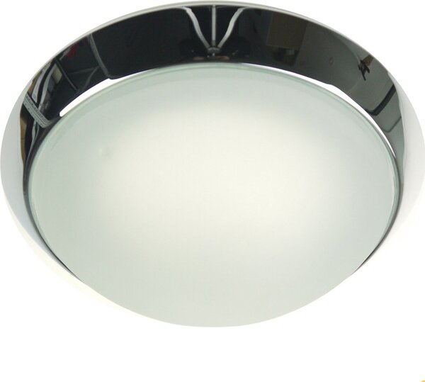 Niermann LED 14W, plafoniera con vetro satinato e bordo trasparente, cromata, 40 cm, luce bianca calda, Germany