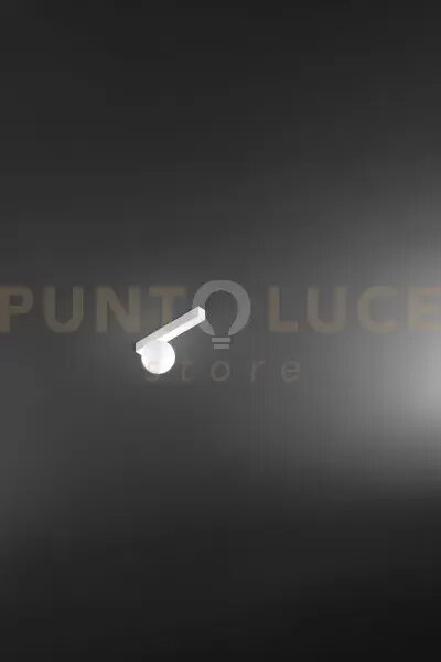 Applique in metallo bianco e vetro bianco acidato snooky 1 luce att